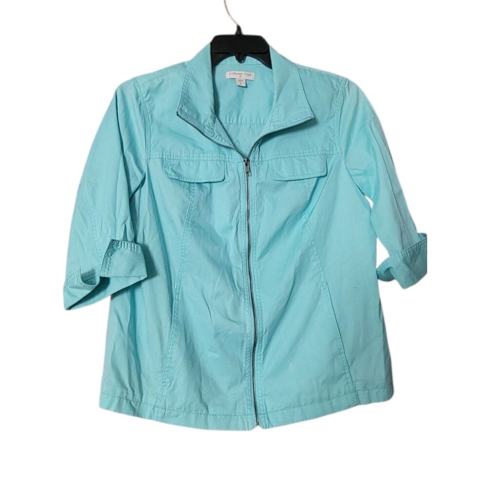 Women's Size XL 16 Coldwater Creek 3/4 Sleeve Jacket Lightweight Full Zip